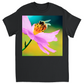 Bee on Delicate Purple Flower Unisex Adult T-Shirt Black Shirts & Tops apparel