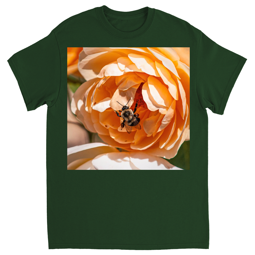 Emerging Bee Unisex Adult T-Shirt Forest Green Shirts & Tops apparel