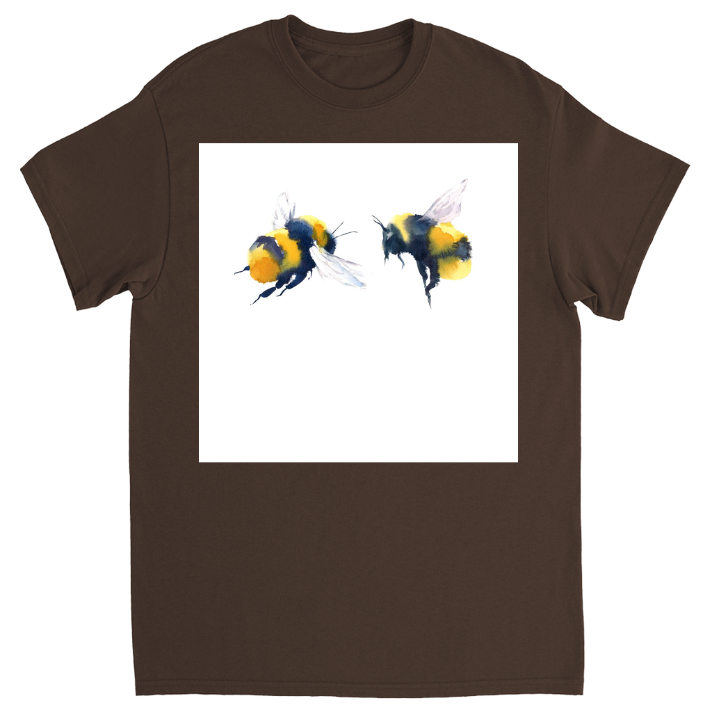 Friendly Flying Bees Unisex Adult T-Shirt Dark Chocolate Shirts & Tops