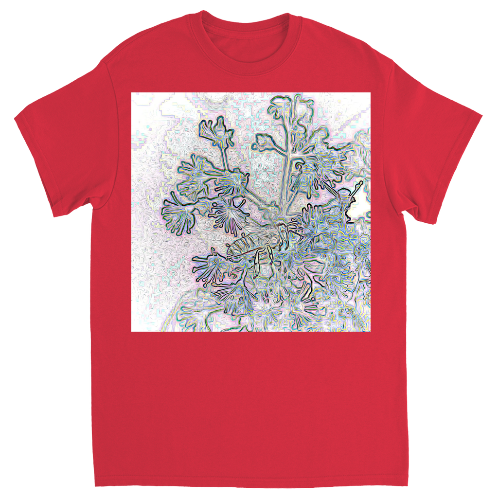 Fairy Tale Bee in Purple Unisex Adult T-Shirt Red Shirts & Tops apparel