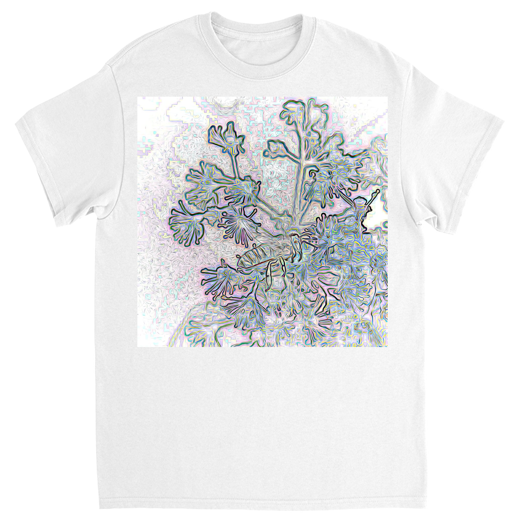 Fairy Tale Bee in Purple Unisex Adult T-Shirt White Shirts & Tops apparel