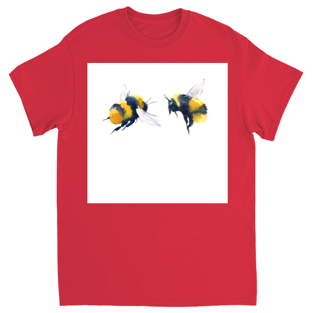 Friendly Flying Bees Unisex Adult T-Shirt Red Shirts & Tops