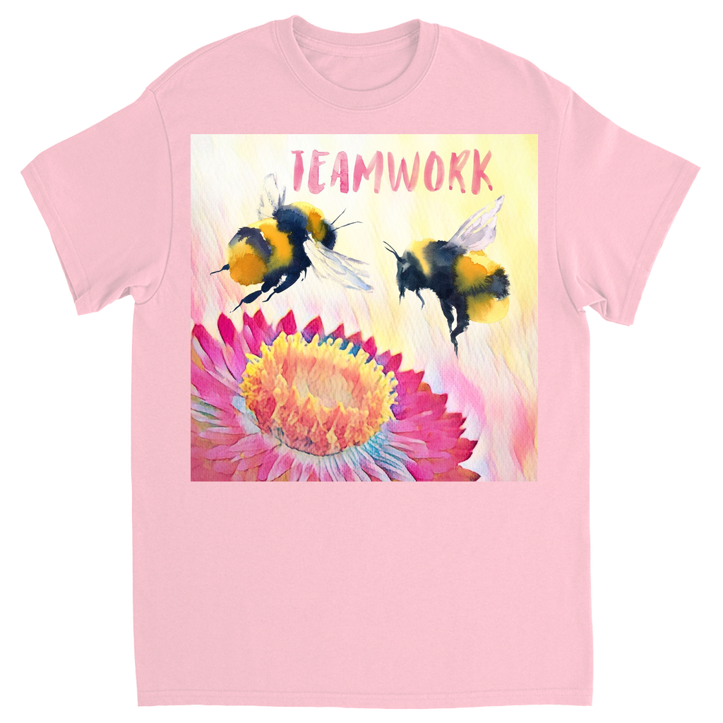 Cheerful Teamwork Unisex Adult T-Shirt Light Pink Shirts & Tops apparel