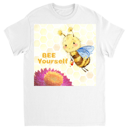 Pastel Bee Yourself Unisex Adult T-Shirt White Shirts & Tops apparel