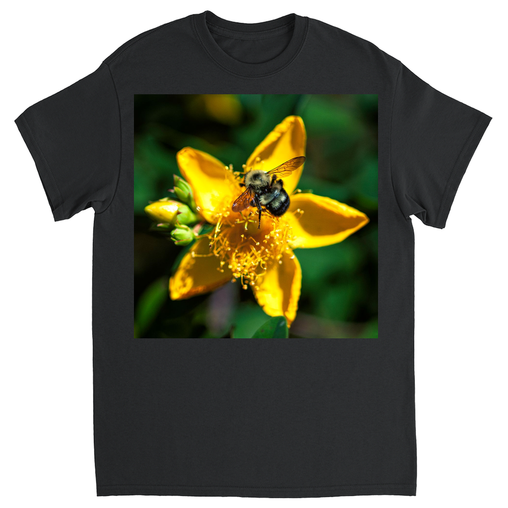 Sun Kissed Bee Unisex Adult T-Shirt Black Shirts & Tops apparel