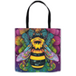 Psychic Bee Tote Bag 18x18 inch Shopping Totes bee tote bag gift for bee lover original art tote bag Psychic Bee totes zero waste bag