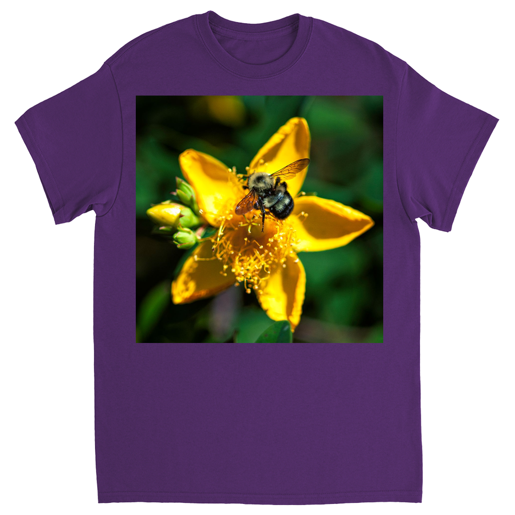 Sun Kissed Bee Unisex Adult T-Shirt Purple Shirts & Tops apparel