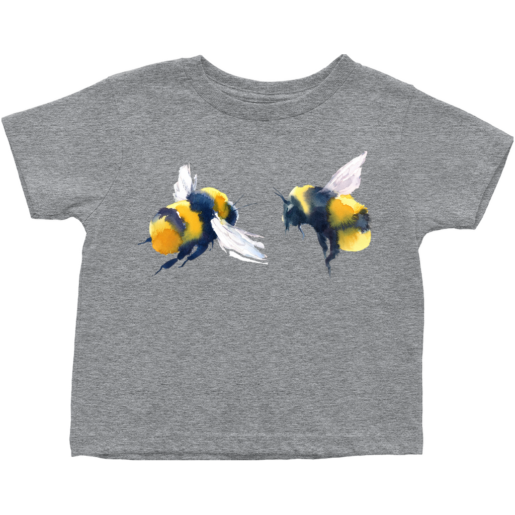 Friendly Flying Bees Toddler T-Shirt Heather Grey Baby & Toddler Tops apparel