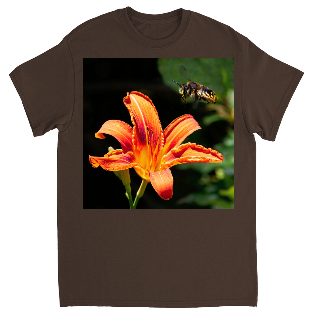 Orange Crush Bee Unisex Adult T-Shirt Dark Chocolate Shirts & Tops apparel