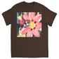 Painted Red Flower Bee Unisex Adult T-Shirt Dark Chocolate Shirts & Tops apparel