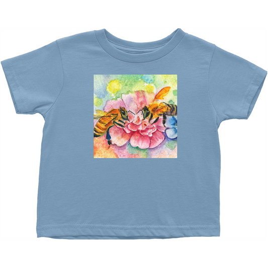 Bees Talking it Over Toddler T-Shirt Light Blue Baby & Toddler Tops apparel Bees Talking it Over