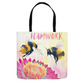 Cheerful Bees Teamwork Tote Bag 16x16 inch Shopping Totes bee tote bag gift for bee lover gifts original art tote bag totes zero waste bag