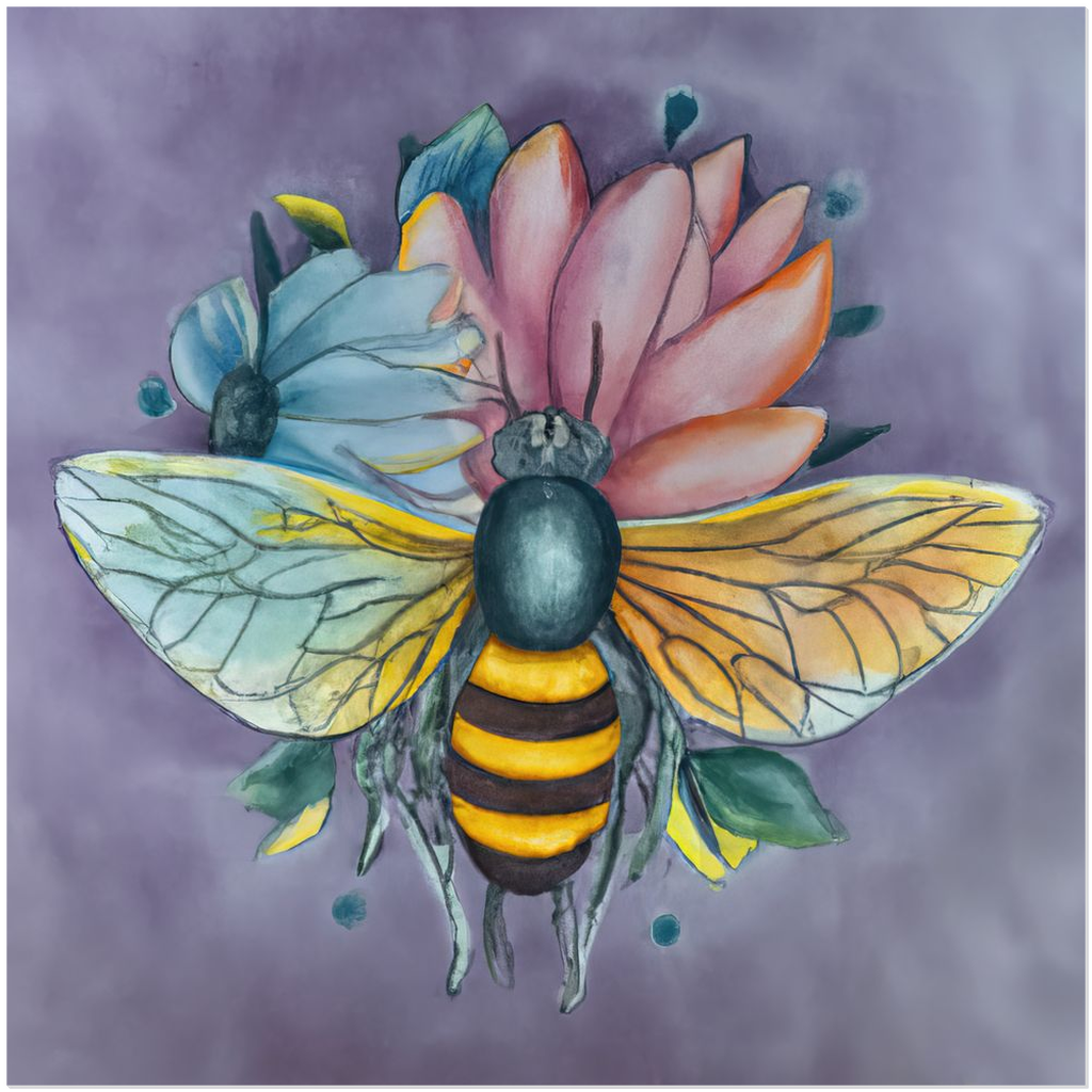 Pastel Dreams Bee - Acrylic Print 20x20 inch Posters, Prints, & Visual Artwork Acrylic Prints Pastel Dreams Bee
