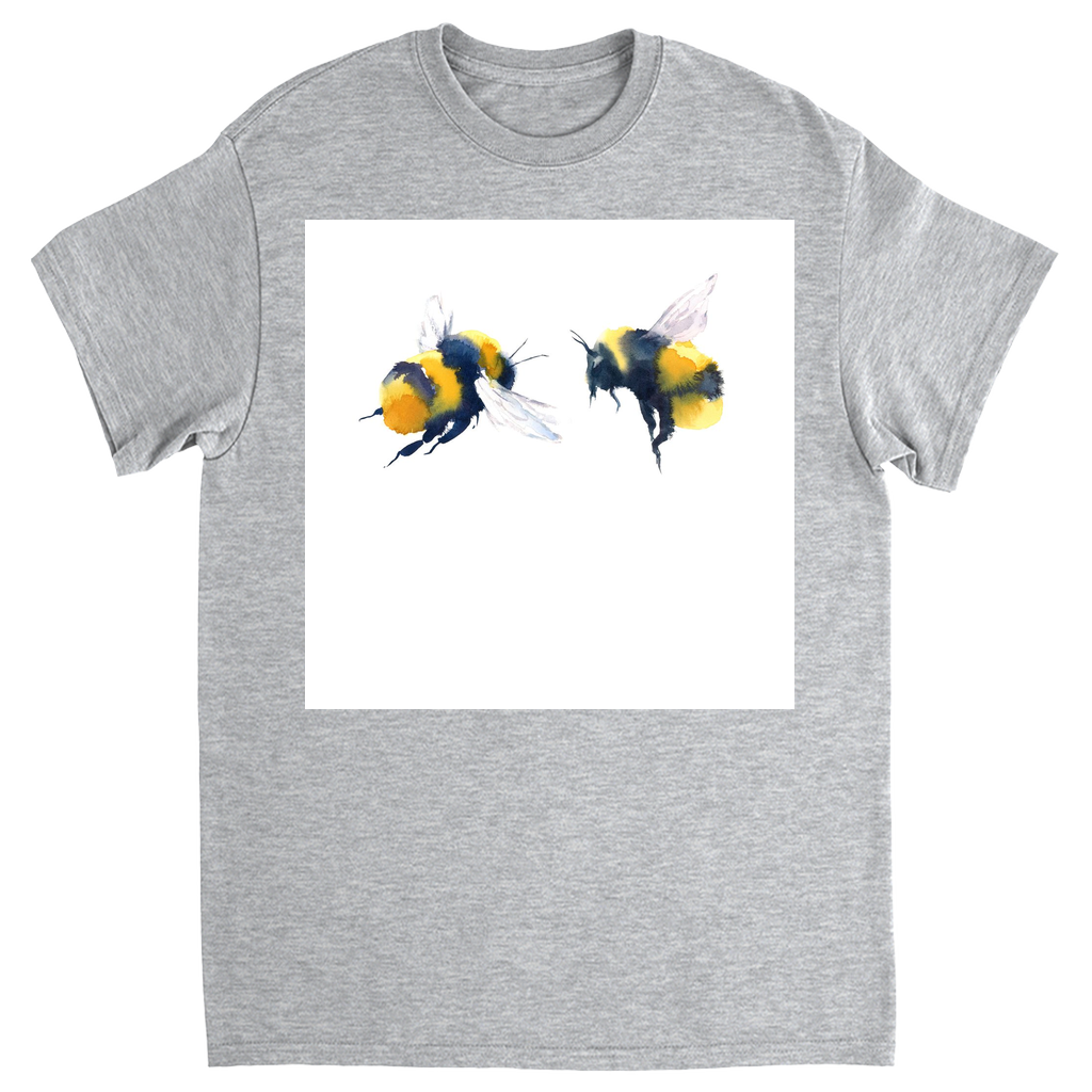Friendly Flying Bees Unisex Adult T-Shirt Sport Grey Shirts & Tops