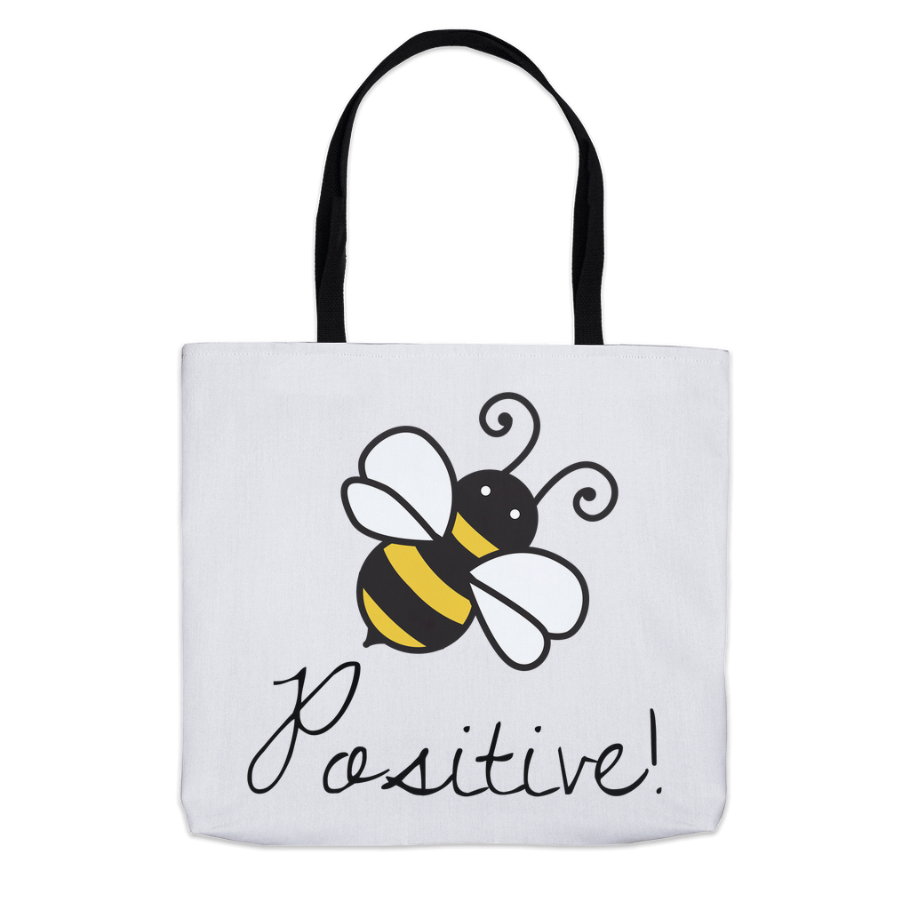 Bee Positive Tote Bag 13x13 inch Shopping Totes bee tote bag gift for bee lover gifts original art tote bag totes zero waste bag