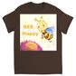 Pastel Bee Happy Unisex Adult T-Shirt Dark Chocolate Shirts & Tops apparel