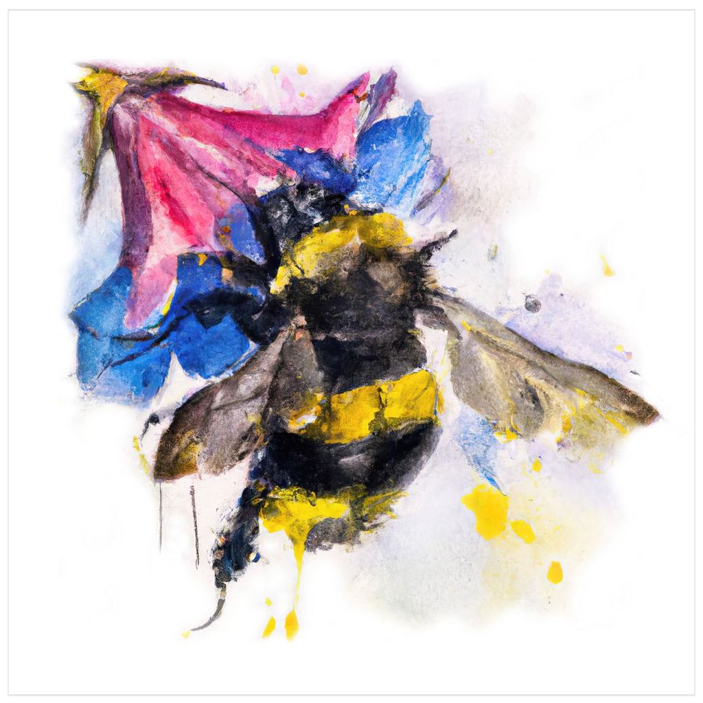 Blue Watercolor Bee Poster 20x20 inch 500044 - Home & Garden > Decor > Artwork > Posters, Prints, & Visual Artwork Blue Watercolor Bee Poster Prints