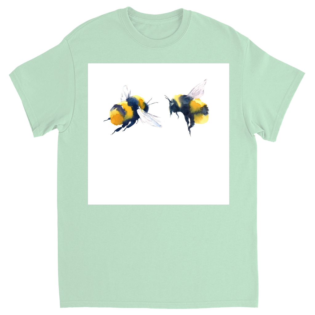 Friendly Flying Bees Unisex Adult T-Shirt Mint Shirts & Tops