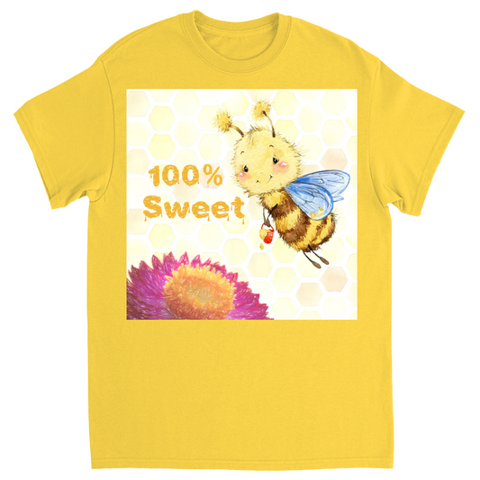 Pastel 100% Sweet Unisex Adult T-Shirt Daisy Shirts & Tops apparel