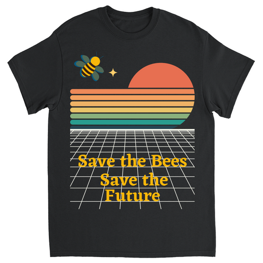 Save the Bees Save the Future Unisex Adult T-Shirt Black Shirts & Tops