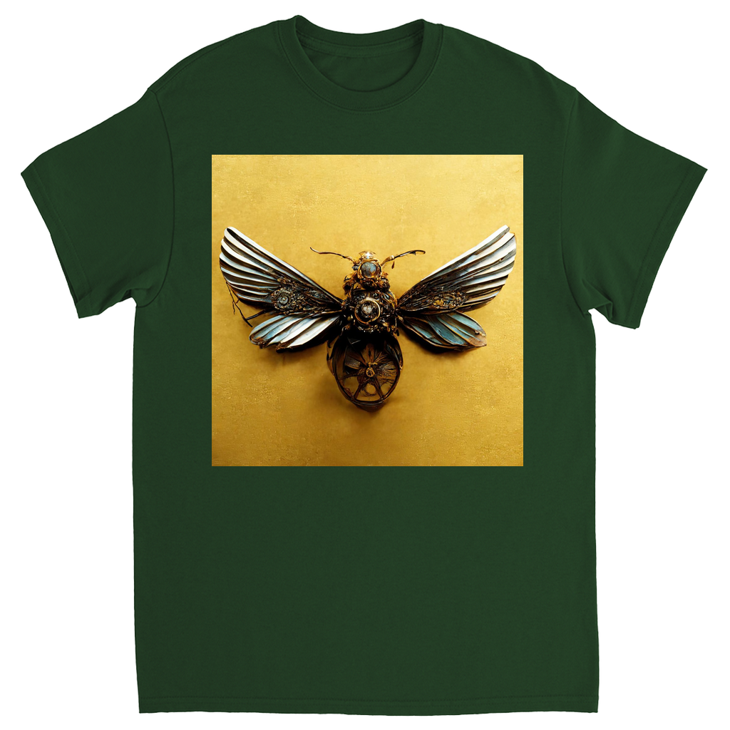 Vintage Metal Bee Unisex Adult T-Shirt Forest Green Shirts & Tops apparel Steampunk Jewelry Bee