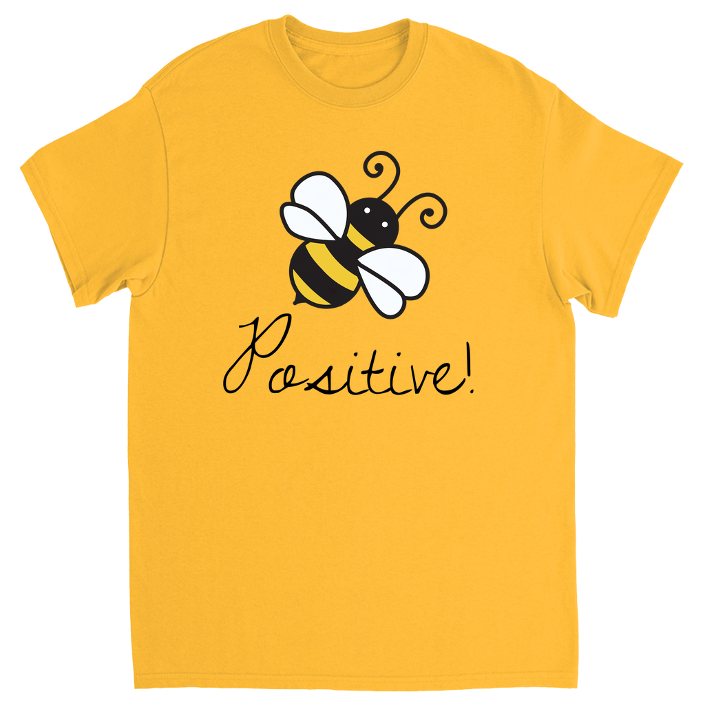 Bee Positive Unisex Adult T-Shirt Gold Shirts & Tops apparel
