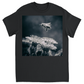 B&W Bee Hovering Over Flower Black Shirts & Tops apparel
