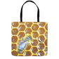 Bee on Honeycomb Tote Bag 18x18 inch Shopping Totes bee tote bag gift for bee lover original art tote bag totes zero waste bag