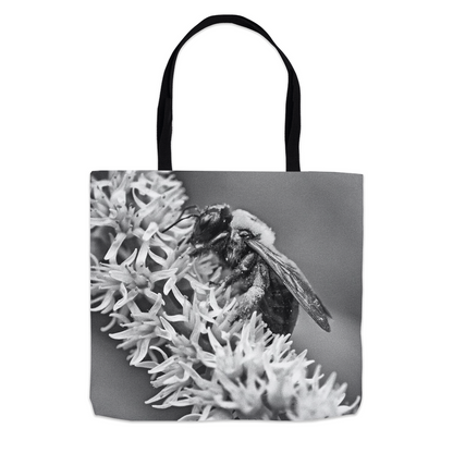 B&W Bee Tote Bag 13x13 inch Shopping Totes bee tote bag gift for bee lover gifts original art tote bag totes zero waste bag