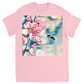 Pencil and Wash Bee with Flower Unisex Adult T-Shirt Light Pink Shirts & Tops apparel