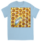 Bee on Honeycomb Unisex Adult T-Shirt Light Blue Shirts & Tops apparel