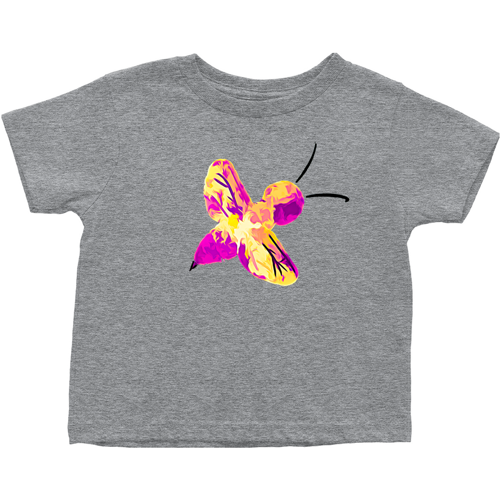 Abstract Pink and Yellow Bee Toddler T-Shirt Heather Grey Baby & Toddler Tops apparel