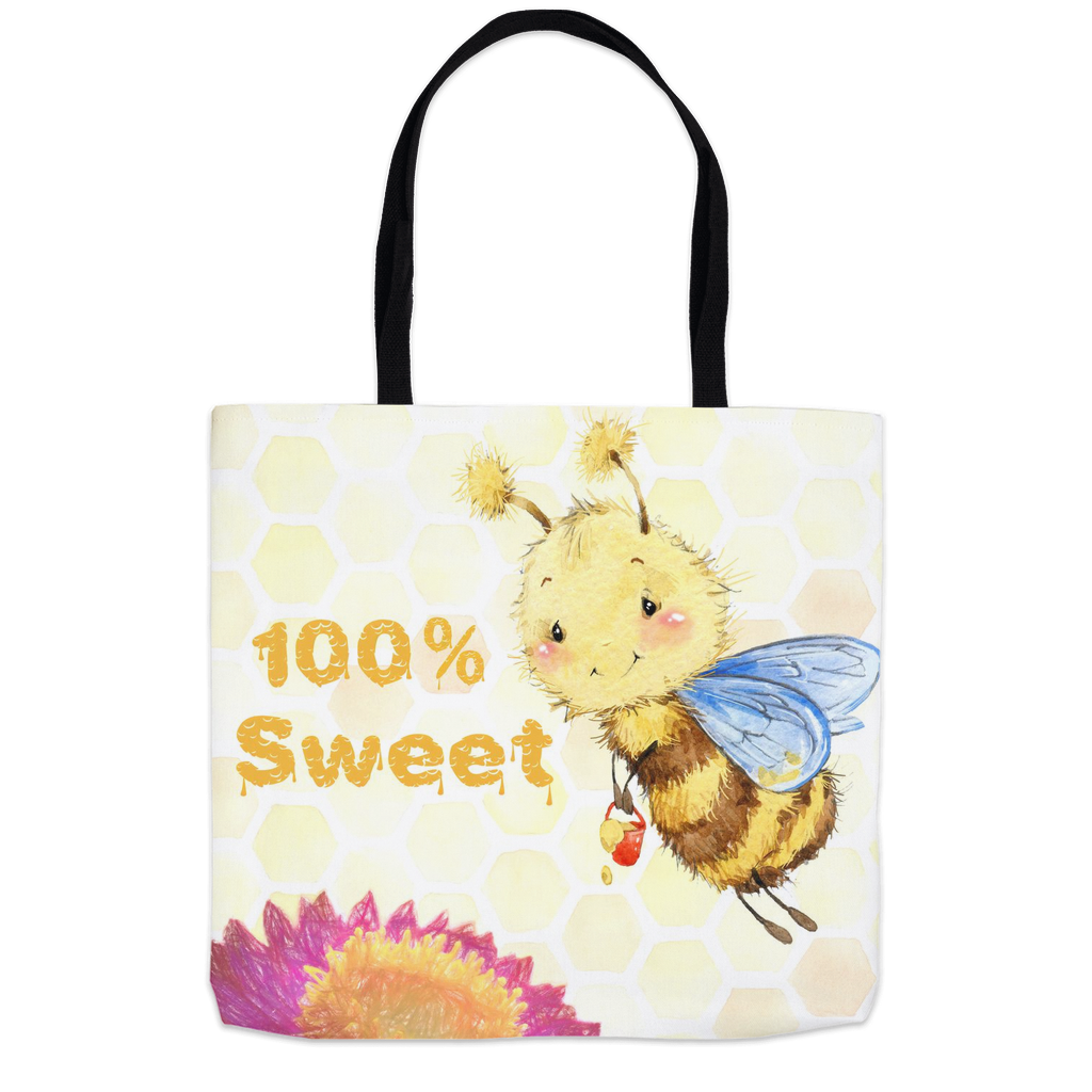 Pastel 100% Sweet Tote Bag 18x18 inch Shopping Totes bee tote bag gift for bee lover gifts original art tote bag totes zero waste bag