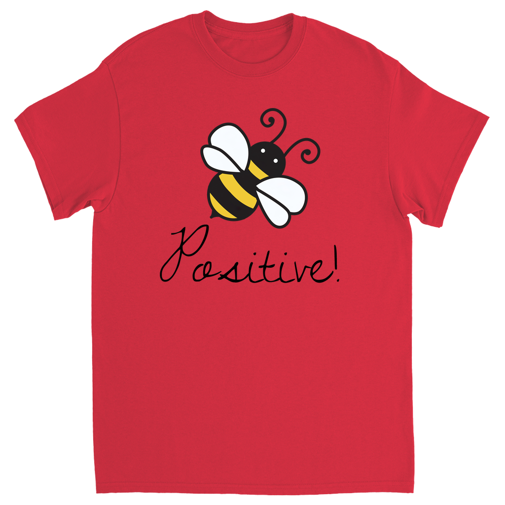 Bee Positive Unisex Adult T-Shirt Red Shirts & Tops apparel