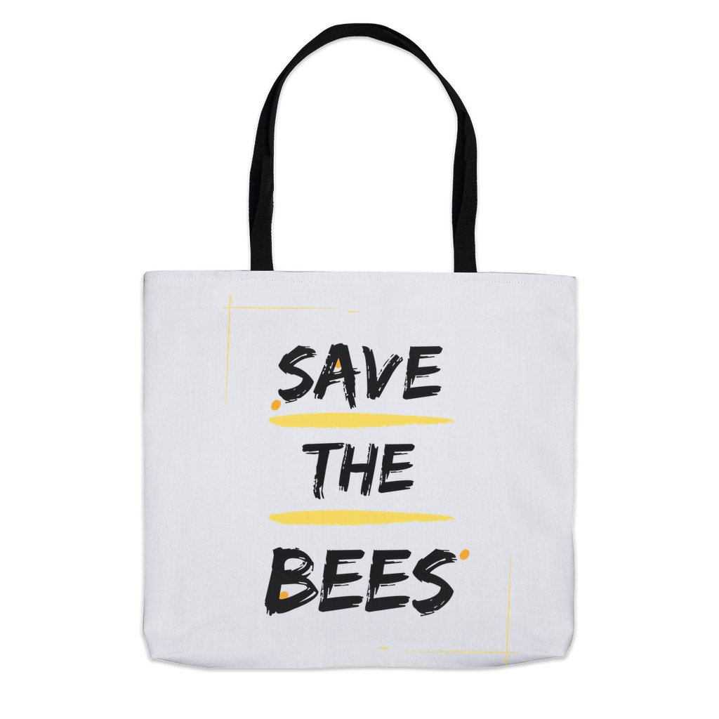 Save the Bees Outlined Tote Bag 13x13 inch Shopping Totes bee tote bag gift for bee lover original art tote bag totes zero waste bag