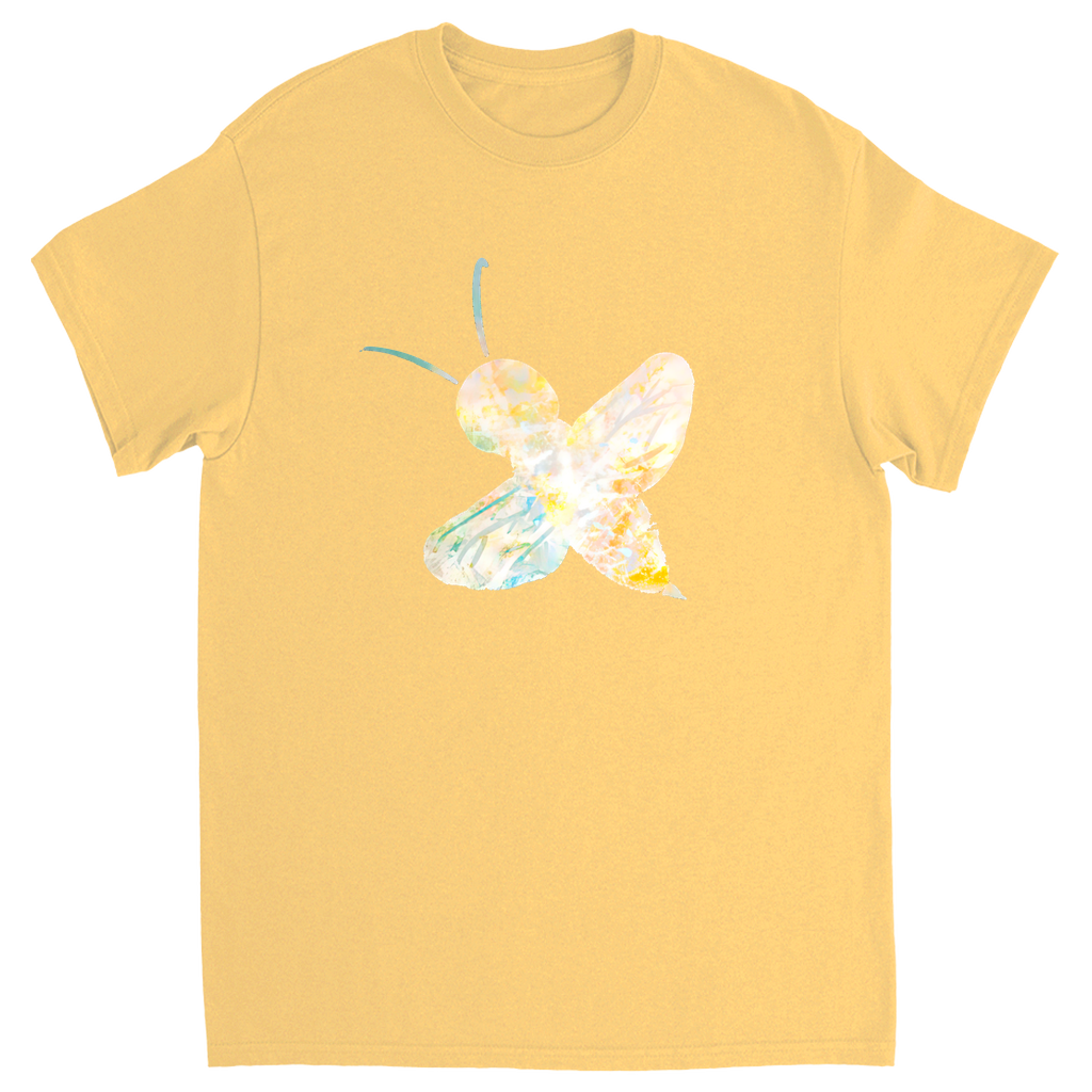 Abstract Sherbet Bee Unisex Adult T-Shirt Yellow Haze Shirts & Tops apparel