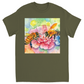 Bees Talking it Over Unisex Adult T-Shirt Military Green Shirts & Tops apparel Bees Talking it Over