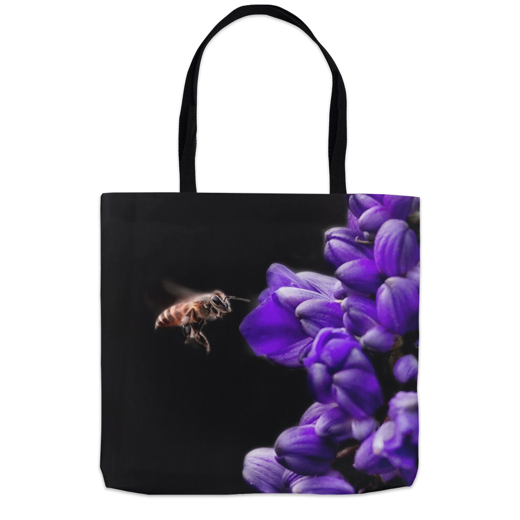 Buzzing Bee with Purple Flower Tote Bag Shopping Totes bee tote bag Buzzing Bee with Purple Flower gift for bee lover gifts original art tote bag totes zero waste bag