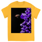Buzzing Bee with Purple Flower Unisex Adult T-Shirt Gold Shirts & Tops apparel Buzzing Bee with Purple Flower