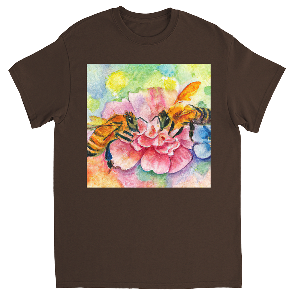 Bees Talking it Over Unisex Adult T-Shirt Dark Chocolate Shirts & Tops apparel Bees Talking it Over
