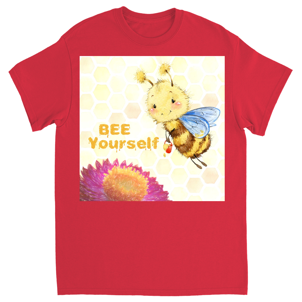 Pastel Bee Yourself Unisex Adult T-Shirt Red Shirts & Tops apparel