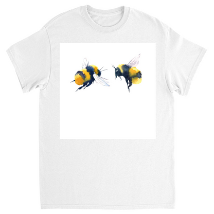 Friendly Flying Bees Unisex Adult T-Shirt White Shirts & Tops