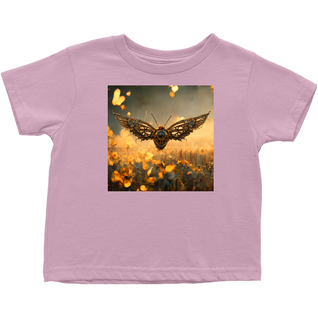 Metal Flying Steampunk Bee Toddler T-Shirt Pink Baby & Toddler Tops apparel Metal Flying Steampunk Bee