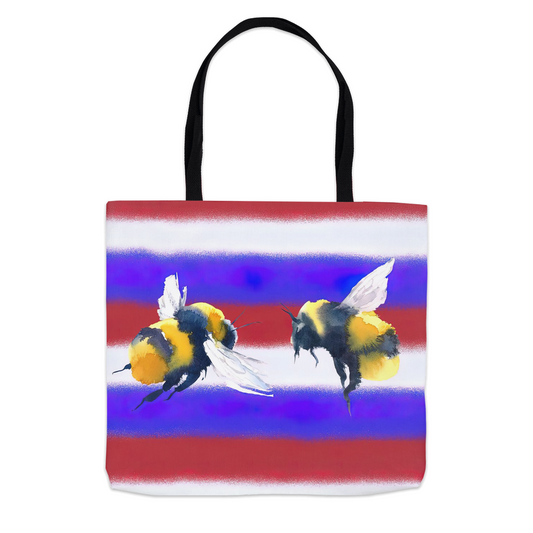 American Bees Tote Bag 13x13 inch Shopping Totes bee tote bag gift for bee lover gifts original art tote bag totes zero waste bag