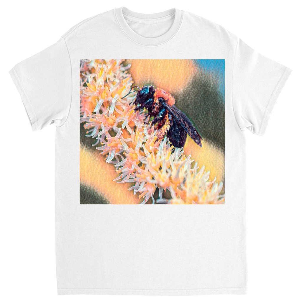 Muted Bee Unisex Adult T-Shirt White Shirts & Tops