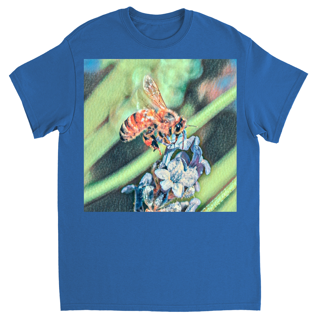Delicate Job Painted Bee Unisex Adult T-Shirt Royal Shirts & Tops apparel