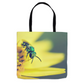 Green Bee Yellow Flower Tote Bag 16x16 inch Shopping Totes bee tote bag gift for bee lover Green Bee Yellow Flower original art tote bag totes zero waste bag