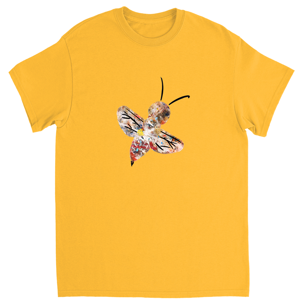 Abstract Crayon Bee Unisex Adult T-Shirt Gold Shirts & Tops apparel