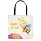 Pastel Bee Kind Tote Bag 18x18 inch Shopping Totes bee tote bag gift for bee lover gifts original art tote bag totes zero waste bag