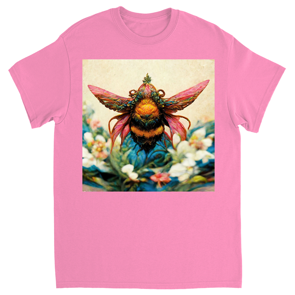 Fantasy Bee Hovering on Flower Unisex Adult T-Shirt Azalea Shirts & Tops apparel Fantasy Bee Hovering on Flower